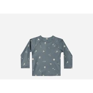Rylee + Cru Blue Nautical Rashguard Long Sleeve Top Baby Size 12-18M
